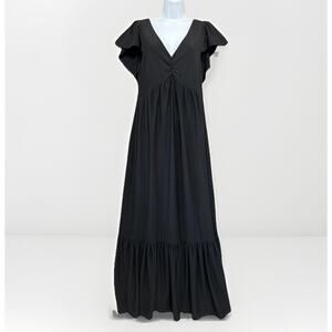 Betsey Johnson Womens V-Neck Sleeveless Maxi Dress Black Size M